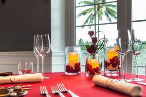 Valentine's Dinner set up at Apéritif Restaurant Bali