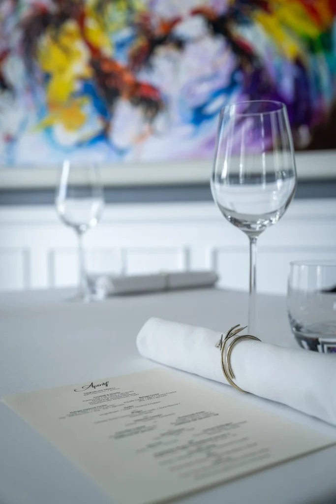 A table with correct fine dining setting etiquette