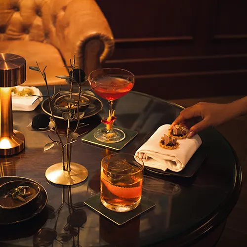 Pinstripe Bar Cocktail and Canapé