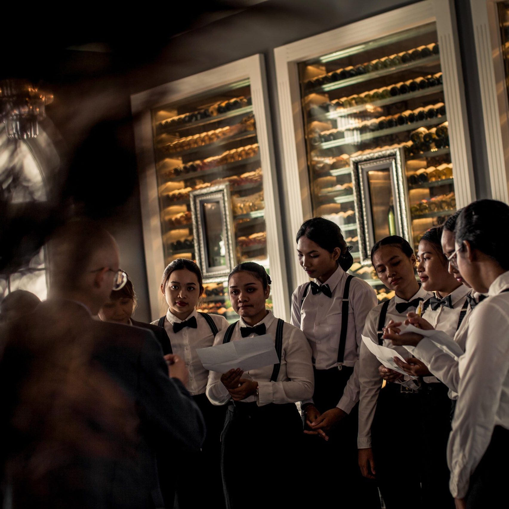 Staff at a Bali fancy restaurant