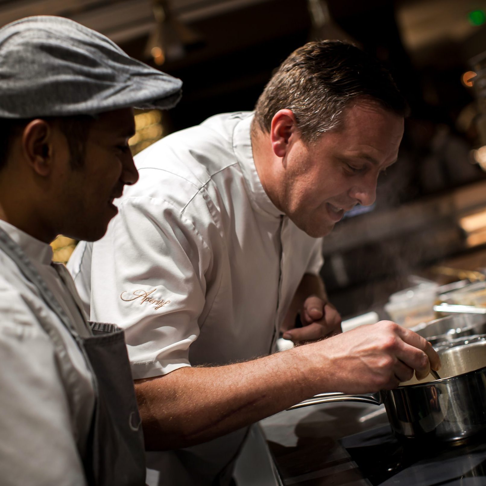 Staff at a fancy dinner