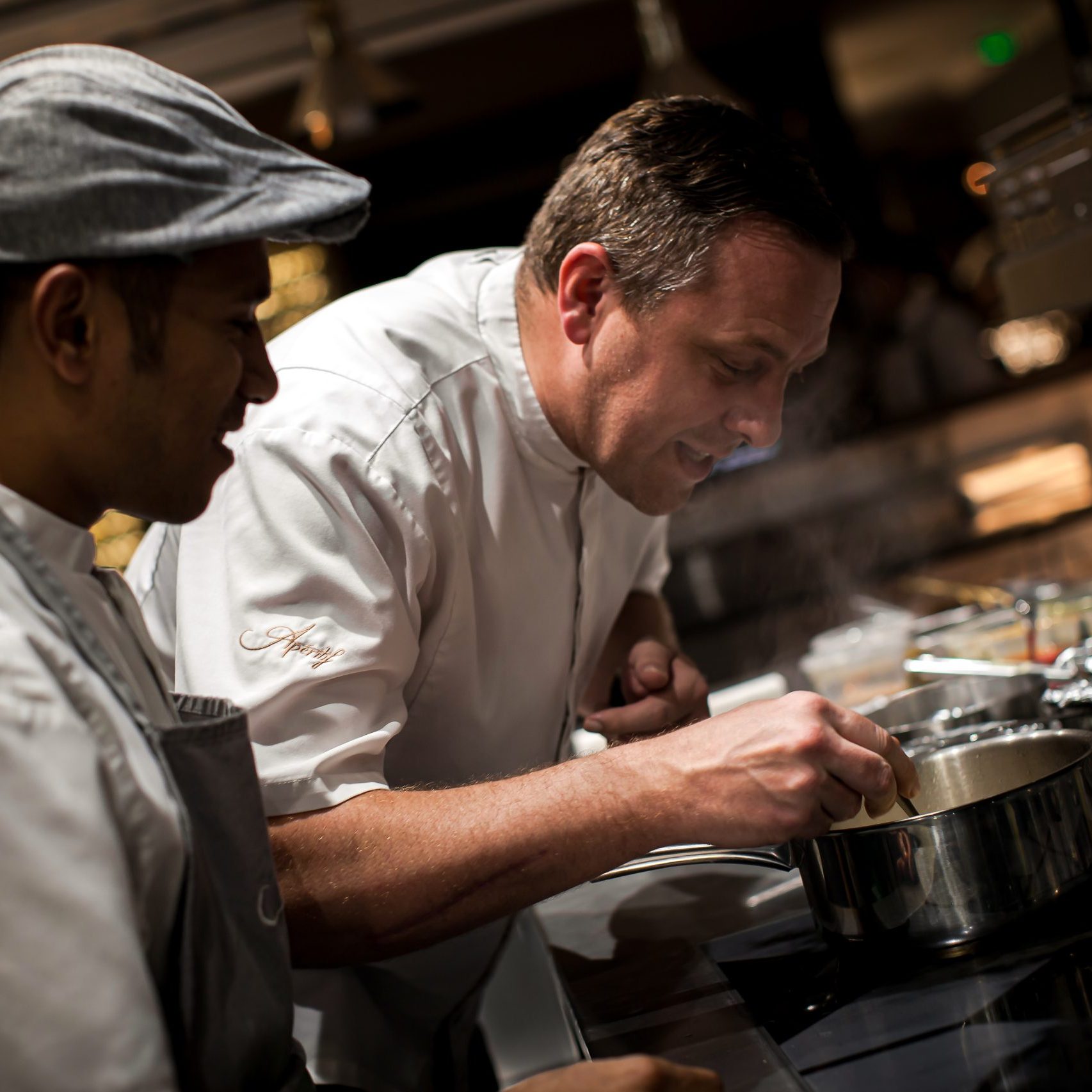Chefs at a gastronomy restaurant in Bali