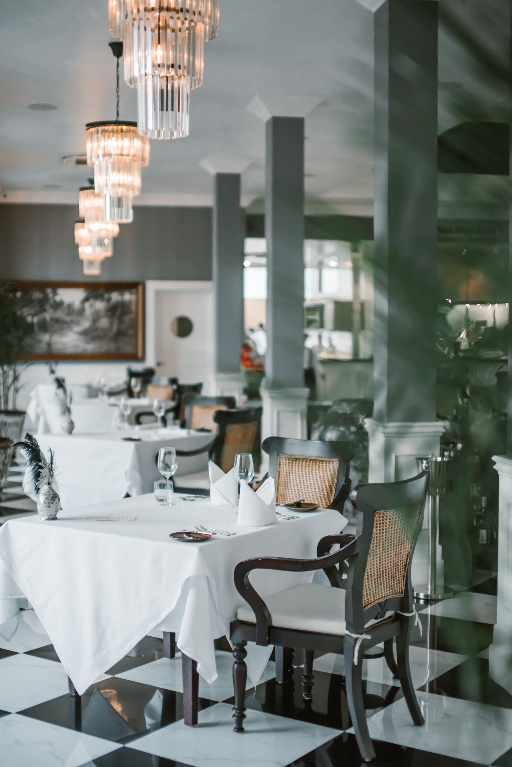 The interior view of a gastronomic restaurant