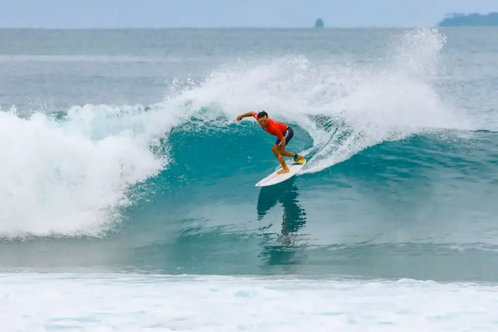 A surfer on a wave