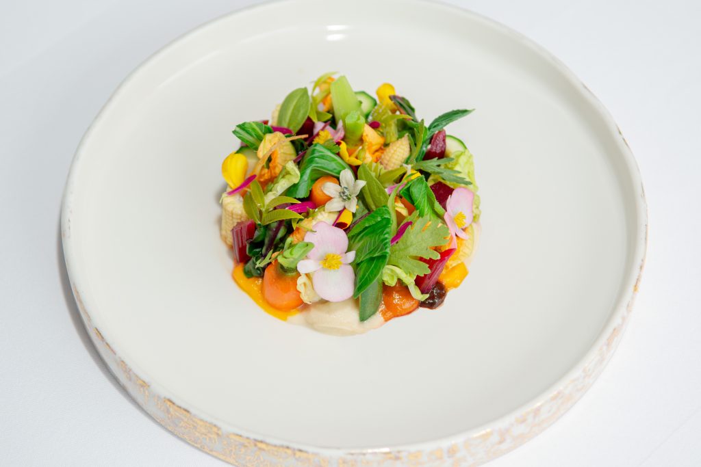 A garden inspired fine dining starter dish