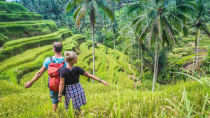 A couple in the Sidemen rice paddies