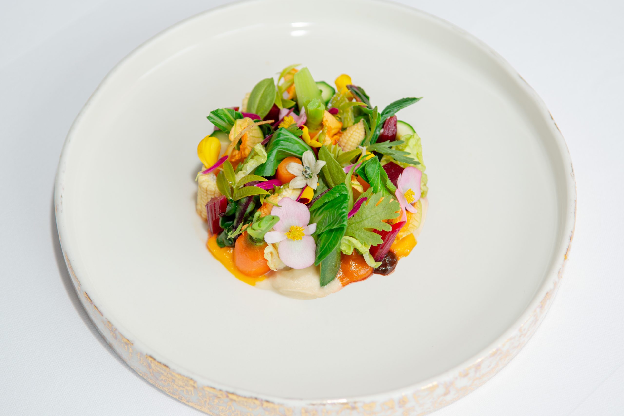 A fine-dining starter from Apéritif Restaurant in Ubud