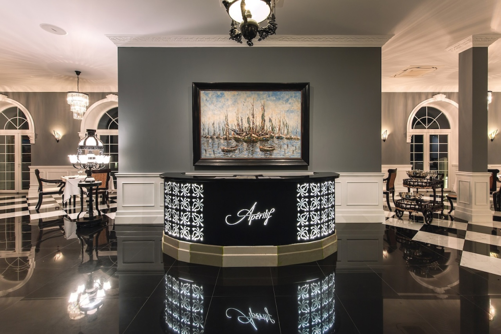 The entrance of Apéritif Restaurant, a fine dining restaurant in Ubud, Bali