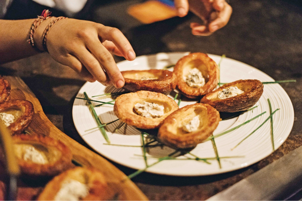 Some gluten free starters on a plate