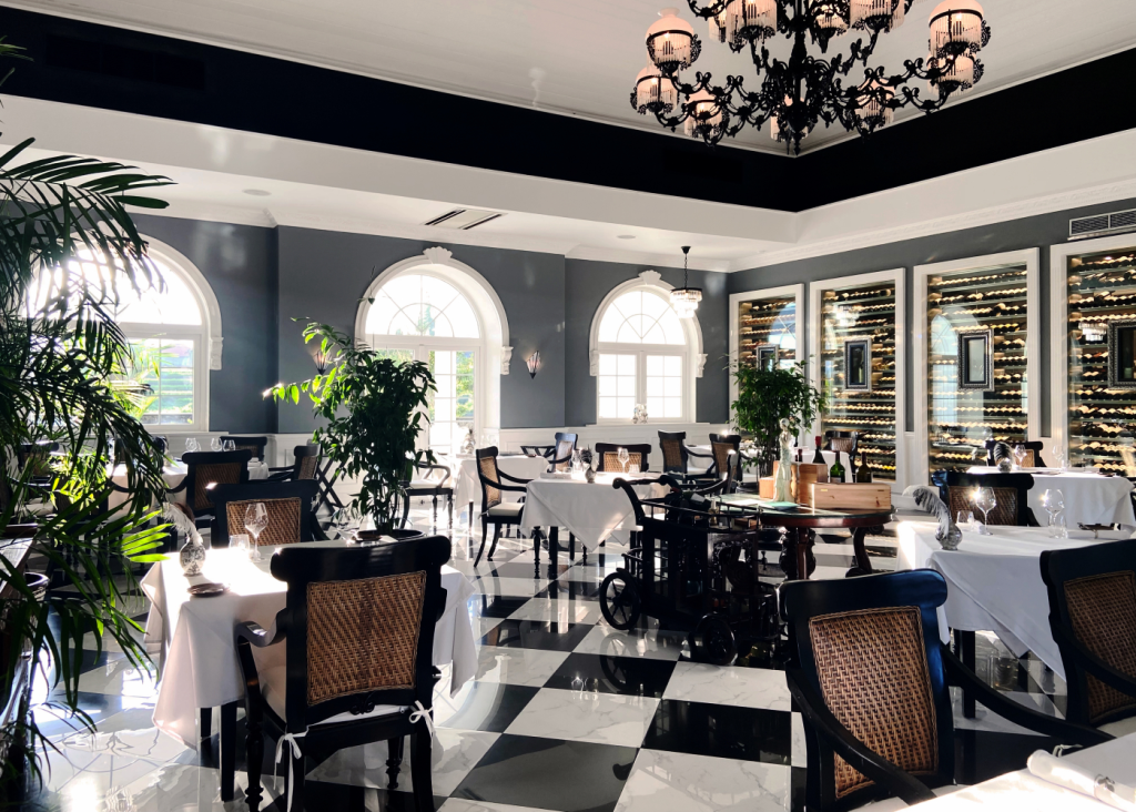 The interior of Apéritif Restaurant, a fine dining restaurant in Ubud, Bali