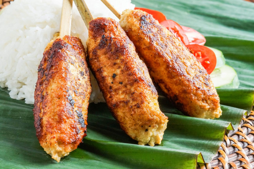 Balinese Sate Lilit, a typical food found in Bali
