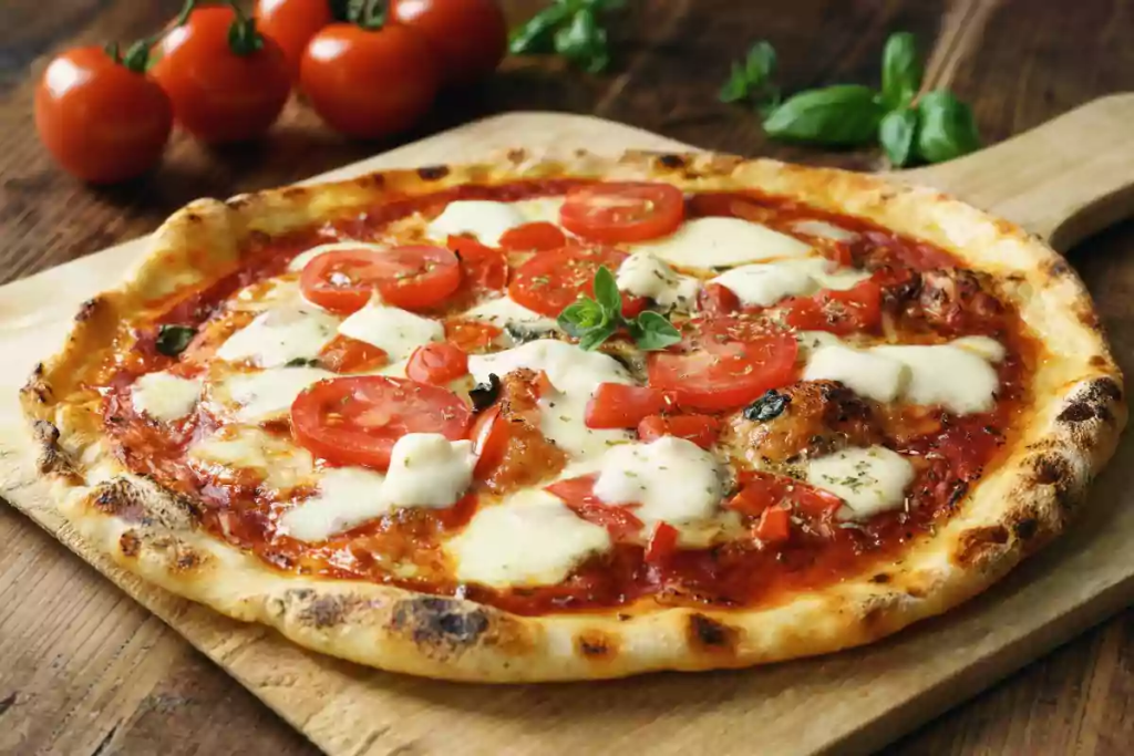 A margherita pizza