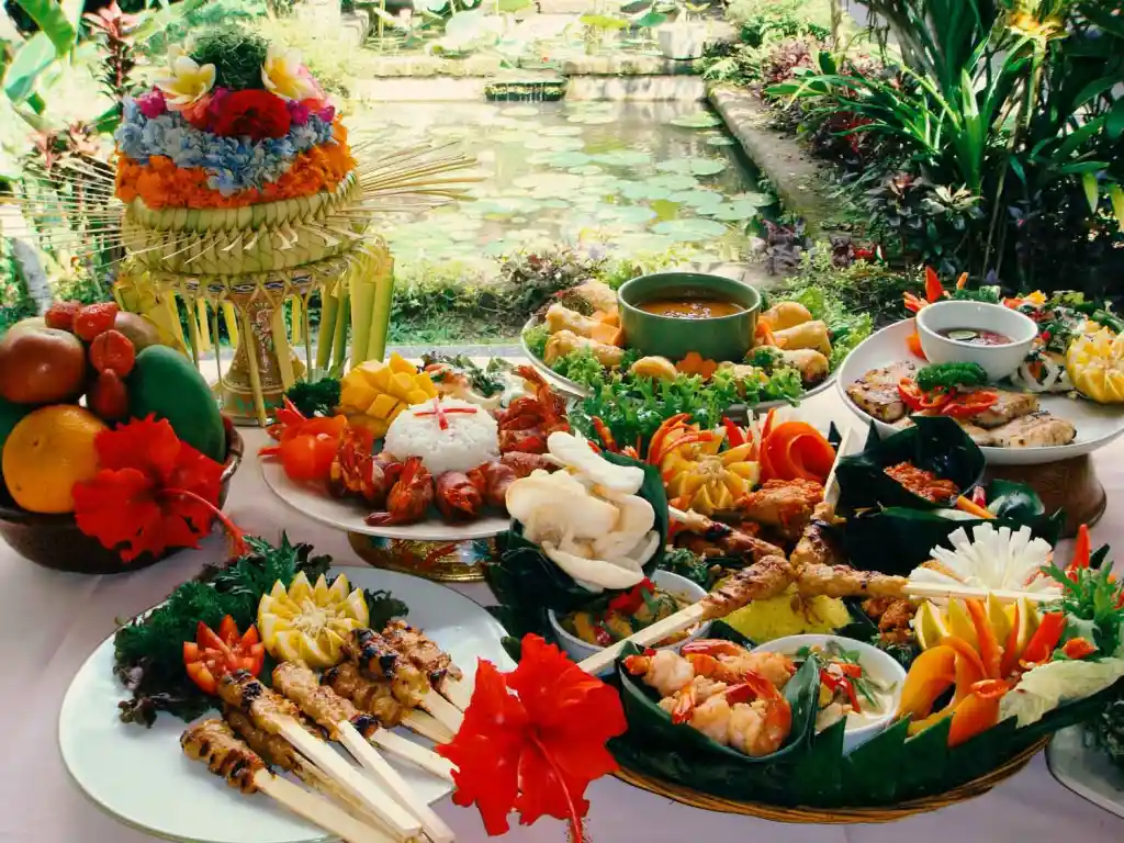 An array of Indonesian dishes from Cafe Wayan in Ubub